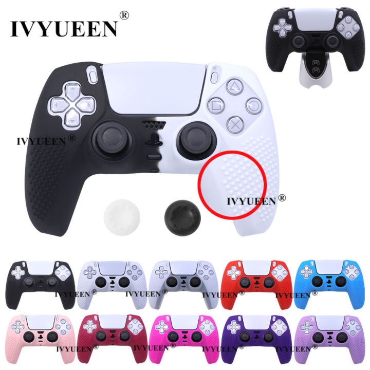 IVYUEEN Update Anti Slip Silicone Cover Skin for PlayStation 5 Dualsense PS5 DS5 Controller Case Suit for Original Charger