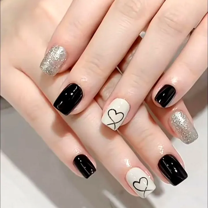 12pcs/24pcs%20Korean%20Style%20Fake%20Nail%20Tips%20Set%20%7C%20Multiple%20Designs%20%7C%20With%20Double-Sided%20Nail%20Glue%20Stickers%20-%20Image%209