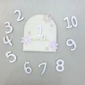 Girls Boys Newborn Photography Props Baby Milestone Photo Props Wooden Baby Monthly Milestone Cards 3D Flowers Double Sides. 