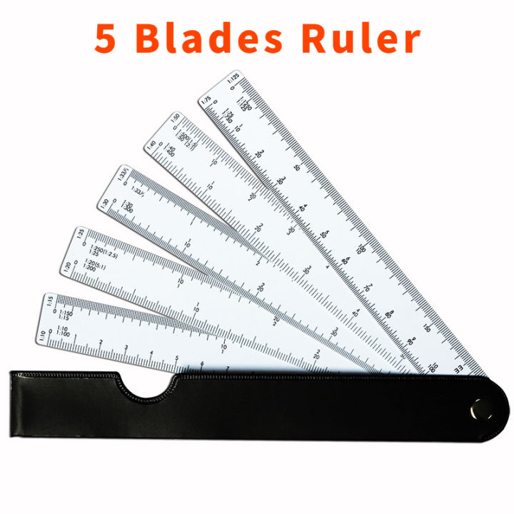 Scale Ruler Fan Shape with 5 Blades for Engineering Architects ...