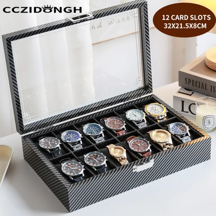 3/6/10/12%20Watch%20Winder%20Automatic%20Watches%20Shaker%20Carbon%20Fiber%20Mechanical%20Watch%20Box%20Watch%20Jewelry%20Display%20Box%20Storage%20Case%20-%20Image%202