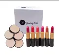 Glowing Face 6 piece matte lipstick + 5 in 1Face Compact powder deal. 
