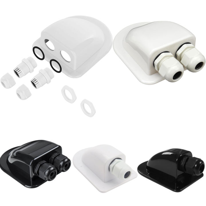 Double Wire Entry Gland Box Solar Panel Roof Wire Entry Gland Box Cable Motorhome White Double Hole RV Yacht Car Accessories New