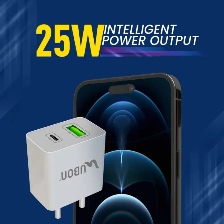 UBON%2025W%20Mobile%20Charger%20%7C%20CH-300%20OG%20Series%20%7C%20Type%20C%20+%20USB%20Power%20Adapter%20-%20Image%204