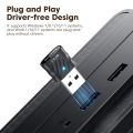Toocki USB Bluetooth Adapter BT 5.1 Dongle Audio Receiver Speaker for PC Speaker Wireless Mouse Earphone Keyboard Music Transmit. 