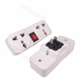 White Portable 250V 6/10A universal travel adaptor socket Europe extension socket power converter plug with on off light switch. 