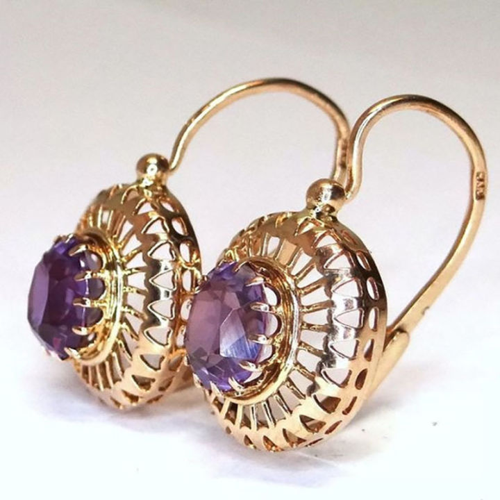 Trendy%20Hollow%20Design%20Inlaid%20Cubic%20Zirconia%20Ear%20Clip%20for%20Women%20Delicate%20Ethnic%20Style%20Round%20Women's%20No%20Piercing%20Earrings%20Jewelry%20-%20Image%206
