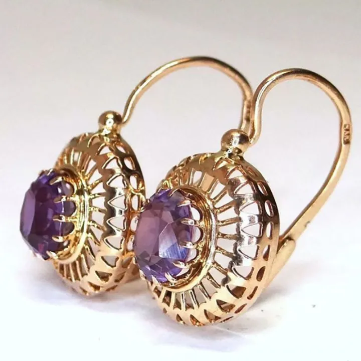 Trendy%20Hollow%20Design%20Inlaid%20Cubic%20Zirconia%20Ear%20Clip%20for%20Women%20Delicate%20Ethnic%20Style%20Round%20Women's%20No%20Piercing%20Earrings%20Jewelry%20-%20Image%206