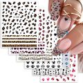 3/6/12 Sheets Leopard Nail Art Stickers Set – Self-Adhesive Animal Nail Decals for DIY Manicure, Cheetah Paw Nail Decorations. 