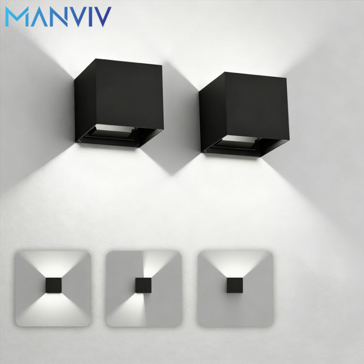 LED Wall Lamp 7W 100-240V Outdoor / Indoor Porch Garden Wall Lamp For Bedroom Bedside Lighting Up and Down Adjustable Wall Light