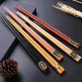 5 Pairs Reusable Chinese Wooden Chopsticks Natural Wooden Chopsticks Tableware Pizza noodle tools 5 colorsr Chinese Bag. 