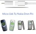 Micro USB to Nokia 2.0mm (N70) Charger Adapter/Connector. 