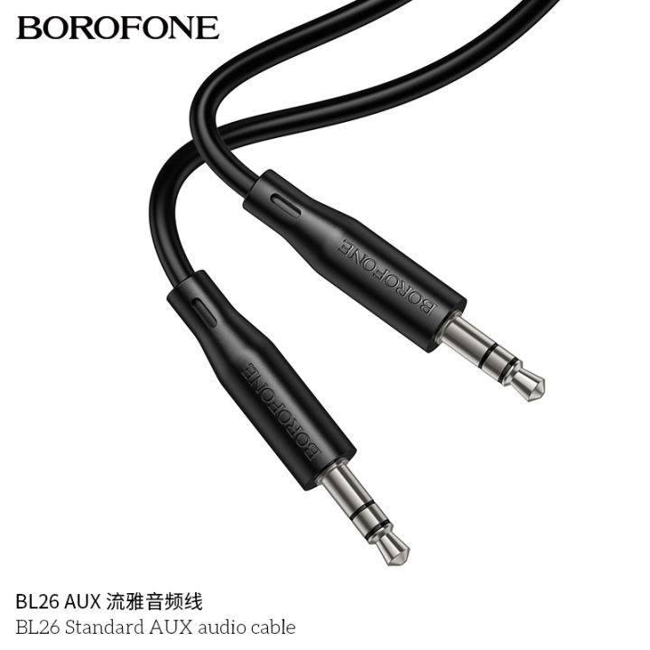 BOROFONE%20BL26%201m%203.5mm%20Male%20to%20Male%20Standard%20AUX%20Audio%20Cable%20(Black)%203.5mm%20Male%20to%20Male%20Audio%20Cable%20Sound%20Card%201Meter%20-%20Image%204