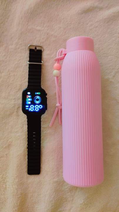 Glass%20Water%20Bottle%20And%20LED%20Watch%20Combo%20Pack%20Unisex%20Sports%20Watch%20Stylish%20Gift%20Set%202%20Pieces%20Premium%20Collection%20-%20Image%205