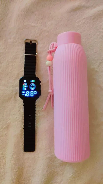 Glass%20Water%20Bottle%20And%20LED%20Watch%20Combo%20Pack%20Unisex%20Sports%20Watch%20Stylish%20Gift%20Set%202%20Pieces%20Premium%20Collection%20-%20Image%205