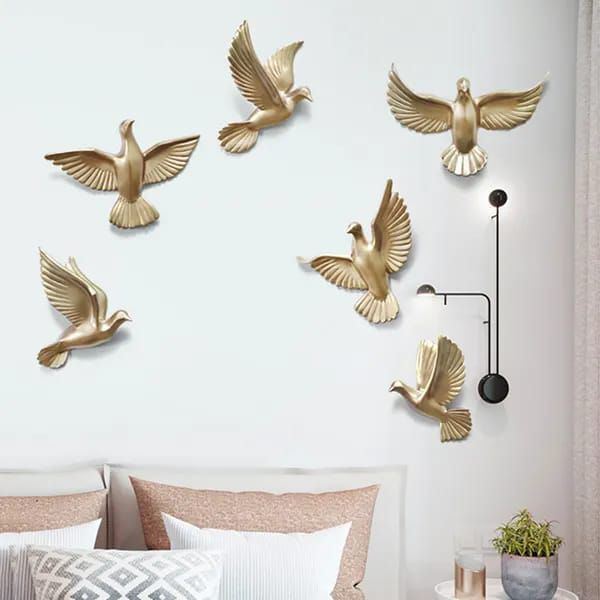 wall hanging 6p pigeon and 5p flamingos set for home decor