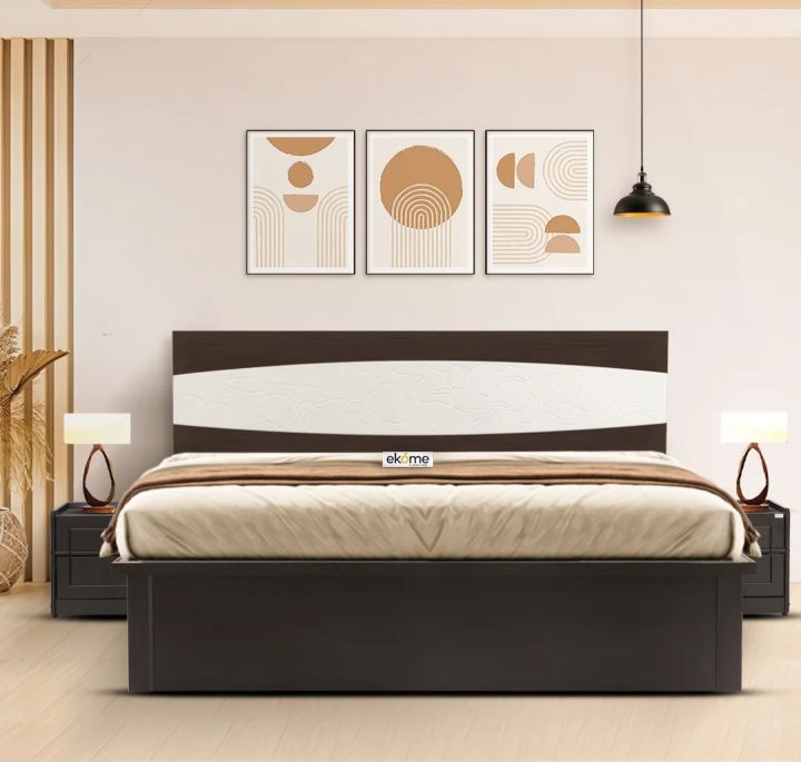 Engineered Wood Queen Bed with Box Storage and Hydraulic Mechanism