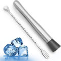 8 Inch Cocktail Muddler and Mixing Spoon, Stainless Steel Cocktail Muddler Home Bar Bartender Tool Barware Set.