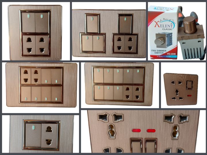 Xelent Switch & Sockets Classic L/P 2Pin, L/P Double, 1+1, 2+2,4+2,6+2,8+2 & Original Dimmers