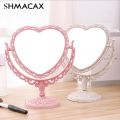 Desktop Makeup Mirror Heart Shape Makeup Vanity Portable Double-side Vanity Mirror Hand Mirror Cosmetic Compact Mirror For Women. 