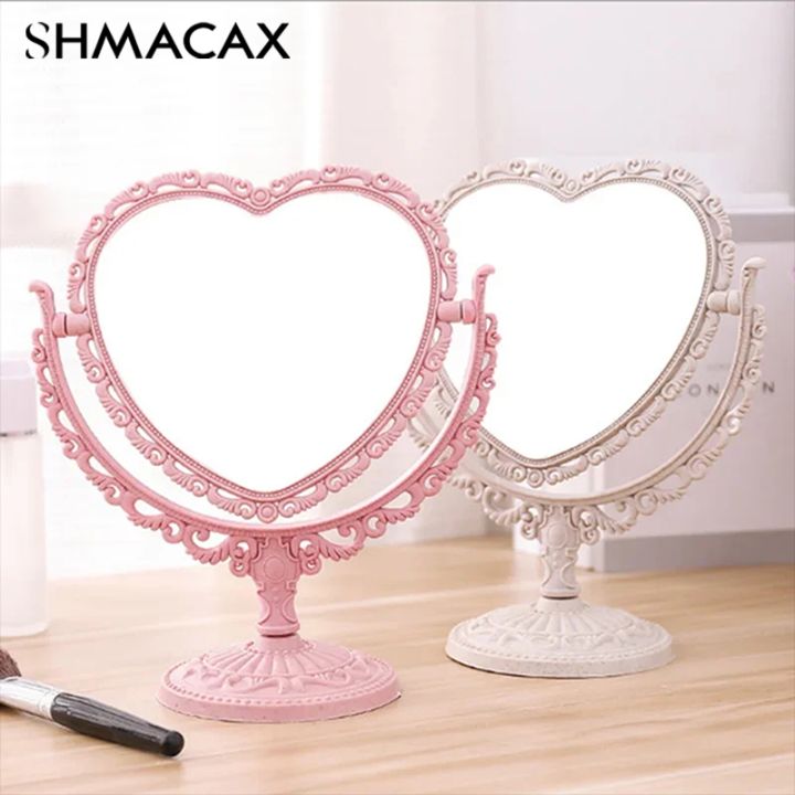 Desktop%20Makeup%20Mirror%20Heart%20Shape%20Makeup%20Vanity%20Portable%20Double-side%20Vanity%20Mirror%20Hand%20Mirror%20Cosmetic%20Compact%20Mirror%20For%20Women%20-%20Image%202