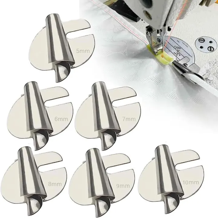 3mm-10mm Old Sewing Machine Rolled Hemmer Foot Sewing Machine Presser Hemming Puller Sewing Accessories Easy to Disassemble