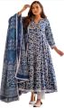 GoSriKi Women's Rayon Blend Anarkali Printed Kurta with Pant & Dupatta. 