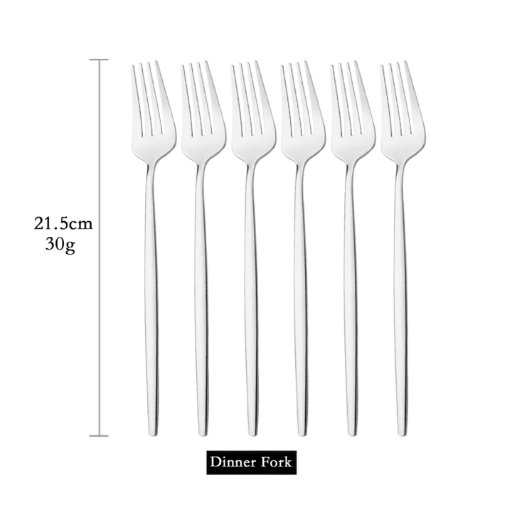 6-piece set of Portuguese stainless steel fork, western tableware restaurant fork set
