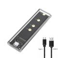 M.2 NVME PCIe NGFF SATA Dual Protocol SSD Case Clear USB Type C 10Gbps PCI-E M2 SSD Transparent External Enclosure Hard Disk Box. 