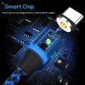 Magnetic Charging Cable 3 IN 1 TOPK 360 Rotation Magnetic Phone Charger Cable with LED Light for Micro USB Type C Cable. 