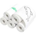 5 Rolls Thermal Adhesive Sticker Paper 57x25mm Inkless Black on White Paper for Mini Thermal Printer Cash Register POS Receipt. 