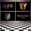 Anime Attack On Titan Logo Flag Banners Four Hole Flag Polyester Outdoor Decor Room Aesthetic. 