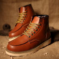 Genuine Leather Men Desert Boots Casual Outdoor Soft Sole Walking Shoes Outdoor Lace Up Boots High Quality Male High Top Shoes. 