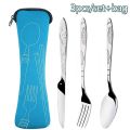 Picnic Set Tableware Washable with Zipper Travel Cutlery Kit Case Portable Pouch for Dinner Household Tool Travel Camping Spoon. 