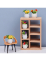 1/12 Dollhouse Miniature Potted Plant, Realistic Greenery & Flower Decor Model, Random 4pcs.