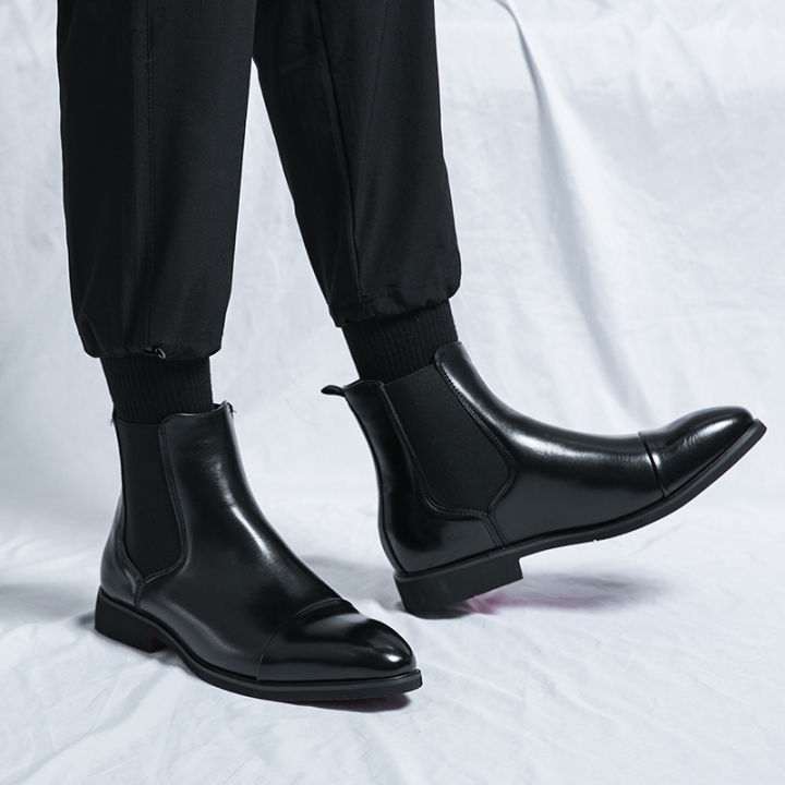 Chelsea%20Boots%20for%20Men%20Red%20Sole%20Pu%20Ankle%20Business%20Round%20Toe%20Slip-On%20Mens%20Boots%20Free%20Shipping%20Size%2038-46%20Men%20Shoes%20-%20Image%204