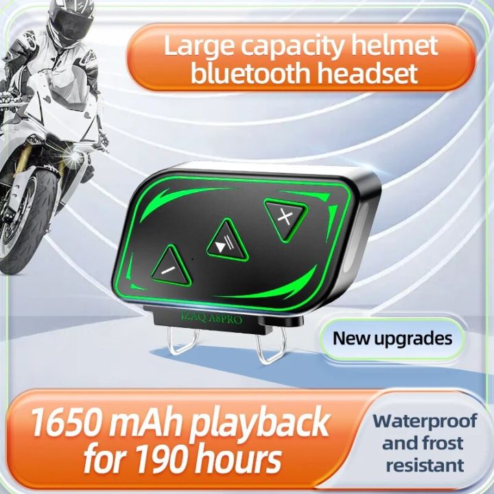 A8 PRO Motorcycle Helmet Bluetooth Headset Wireless V5.3 Waterproof