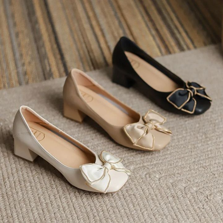 2024%20Women%205cm%20High%20Heels%20Elegant%20Valentine%20Pumps%20Female%20Square%20Toe%20Block%20High%20Heels%20Lady%20Sweet%20Ribbon%20Bowknots%20Barefoot%C2%A0Shoes%20-%20Image%202