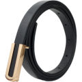 100cm Fashionable and Versatile Black Leather Thin Belt for Women, Decorative Dress Simple Korean Style Suit  White Small Belt. 