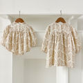 New Sisters Dress Infant Baby Girls Lace Collar Dress Rompers Kids Girls Vintage Flowers Princess Dress Family Clothes Rompers. 