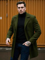 Winter Elegance Woolen Coat Male Warm & Stylish Men's Solid Coat: Double-Breasted Design Thickened Lining - Woolenen Jacket For.