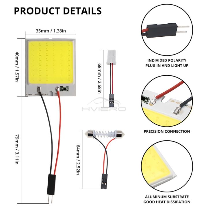1/2/10PCS%20Cob%2016%2024%2036%2048SMD%20White%20Reading%20Lamp%20Led%20T10%20Car%20Parking%20Bulb%20Auto%20Interior%20Panel%20Light%20Festoon%20License%20Plate%20Light%20-%20Image%206