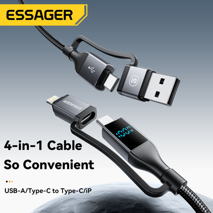 Essager%204%20In%201%20Digital%20Display%20USB%20Cable%20Type%20C%20100W%20PD%20Fast%20Charging%20Wire%20For%20iPhone%20Macbook%20iPad%20%20Type%20C%20Lighting%20Cable%20-%20Image%206