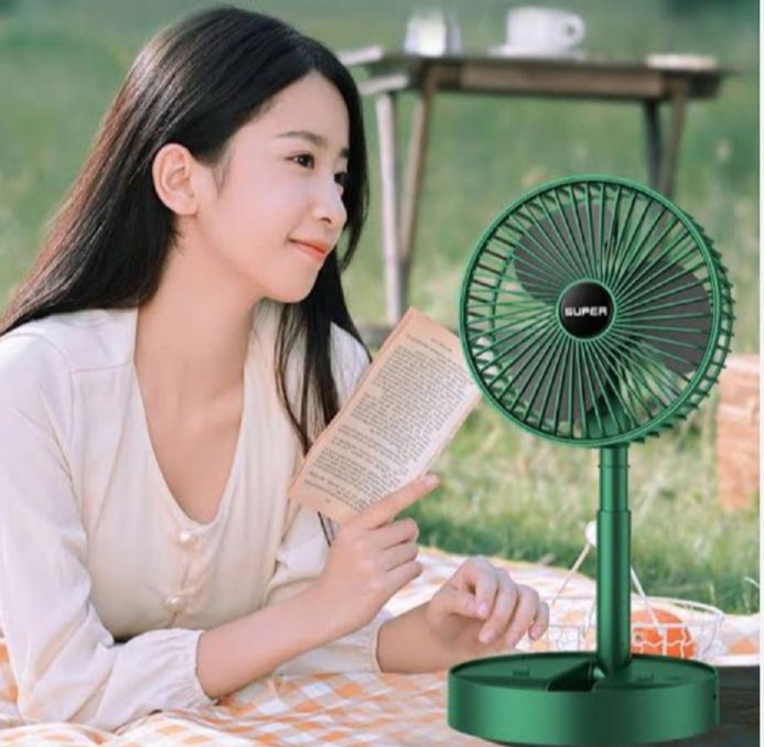 rechargeable Electric Fan Mini Foldable Telescopic Fan Low Noise Portable Folding Telescopic Small Desktop Fan