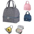 Hot spring lunch bag, small lunch bag, impervious food lunch bag, Nevera small handbag, school, picnic (double ash). 