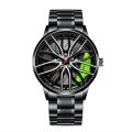 Car Watches For Men,Waterproof Stainless Steel Quartz Wrist Watch Sports Men’s Watches With Car Wheel Rim Hub Design. 