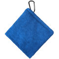 Square Microfiber Golf Ball Cleaning Towel with Hook Water Absorption Cleaner Club for Head Wipe Cloth Clean Golf Ball Bag.
