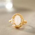 White Chalcedony Ring for Females. 