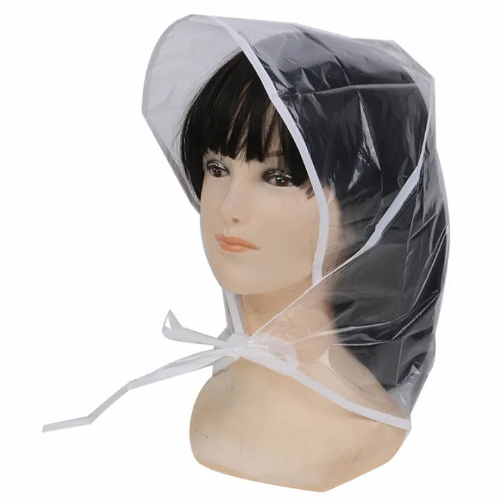 1Pcs%20Protect%20Hairstyle%20Rain%20Hat%20Plastic%20Bonnet%20For%20Women%20And%20Lady%20Clear%20Keep%20You%20Hair%20Looking%20Perfect%20Even%20After%20A%20Rain%20Shower%20-%20Image%202