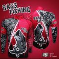 JK Thailand fishing shirts blue bass fish pattern UV protection 80-90% colors do not fall, dry quickly. 
